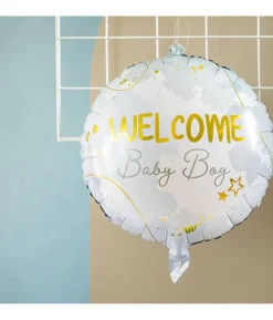 Welcome baby boy folieballon, 45 cm